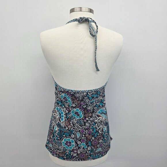 Merona Womens Halter Style Floral Tankini Swim Top w/Tie Back Neck Size L Beach - Picture 3 of 12